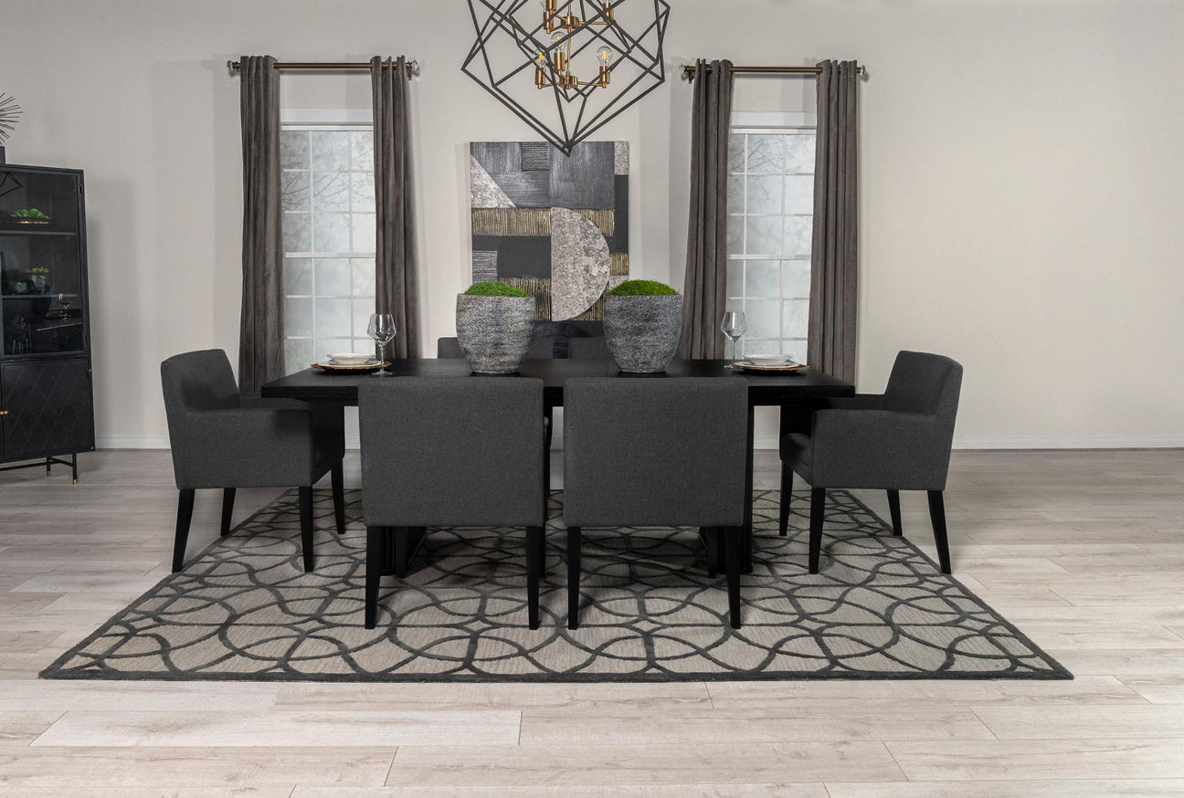 Catherine Charcoal Grey/Black 7-Piece Double Pedestal Dining Set from Coaster - Luna Furniture