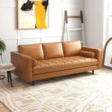 Catherine Mid-Century Modern Sofa 88" / Tan Leather - AFC00083 - Luna Furniture