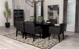 Catherine Rectangular Double Pedestal Dining Table Black from Coaster - Luna Furniture