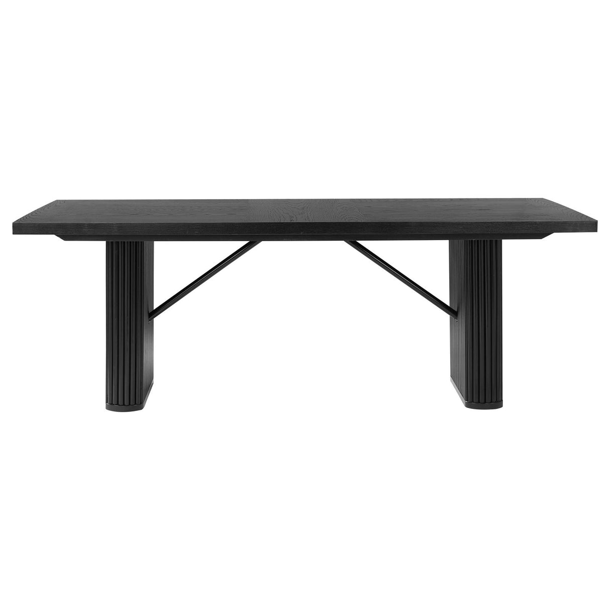 Catherine Rectangular Double Pedestal Dining Table Black from Coaster - Luna Furniture