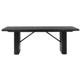 Catherine Rectangular Double Pedestal Dining Table Black from Coaster - Luna Furniture