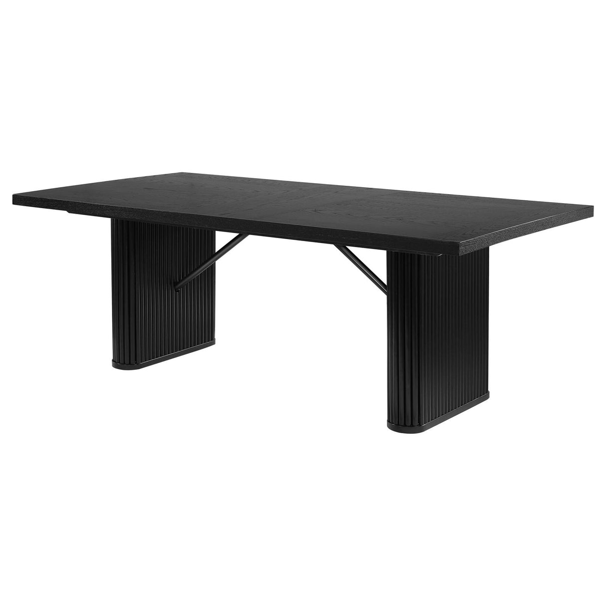 Catherine Rectangular Double Pedestal Dining Table Black from Coaster - Luna Furniture