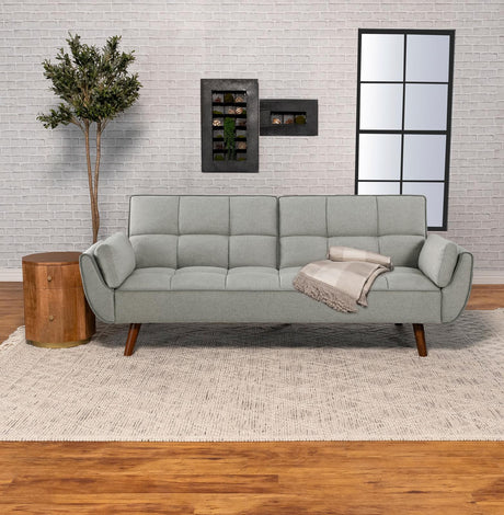 Caufield Upholstered Buscuit Tufted Covertible Sofa Bed Grey - 360096 - Luna Furniture