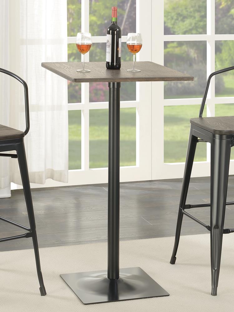 Cavalier Dark Elm/Matte Black Square Bar Table from Coaster - Luna Furniture