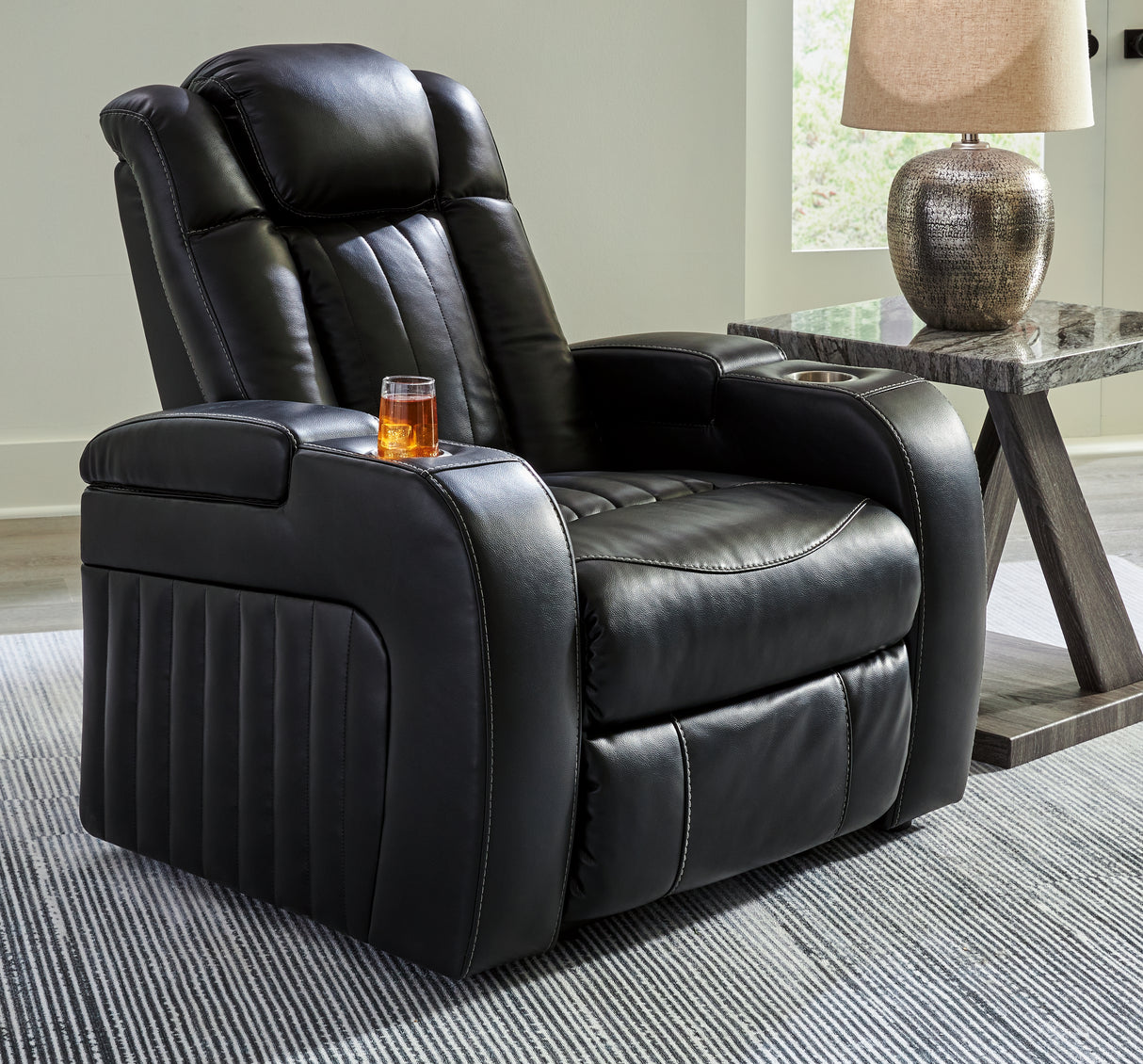 Caveman Den Midnight Power Recliner - 9070313 - Luna Furniture