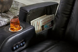 Caveman Den Midnight Power Reclining Loveseat with Console from Ashley - Luna Furniture