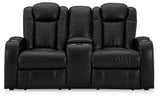 Caveman Den Midnight Power Reclining Loveseat with Console from Ashley - Luna Furniture