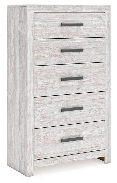 Cayboni Whitewash Chest of Drawers from Ashley - Luna Furniture