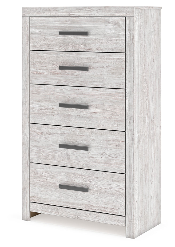 Cayboni Whitewash Chest of Drawers from Ashley - Luna Furniture