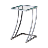 Cayden Chrome/Clear Rectangular Top Accent Table from Coaster - Luna Furniture