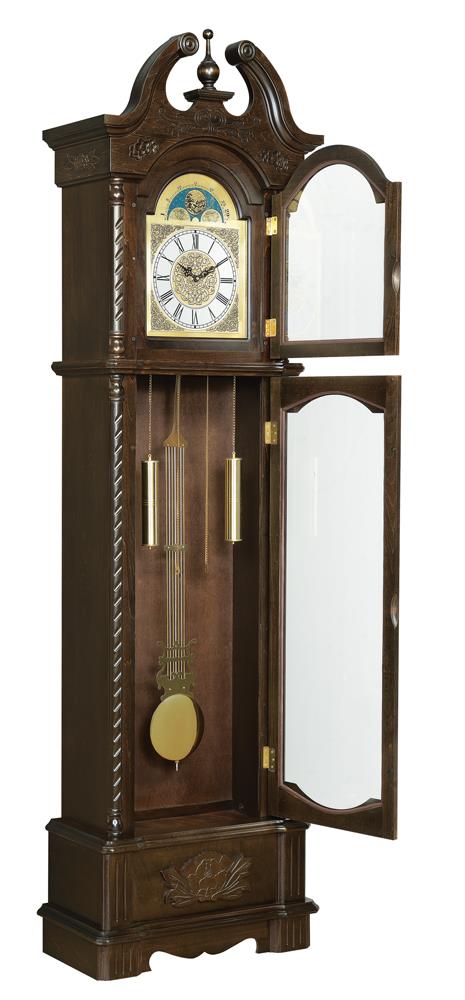 Cedric Golden Brown Grandfather Clock with Chime from Coaster - Luna Furniture