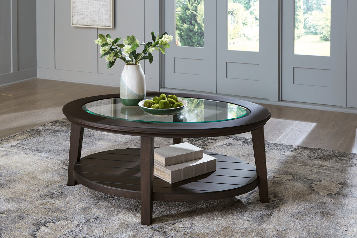 Celamar Dark Brown Coffee Table from Ashley - Luna Furniture