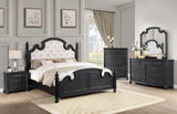 Celina Black/Beige 5-Piece Eastern King Bedroom Set with Upholstered Headboard from Coaster - Luna Furniture