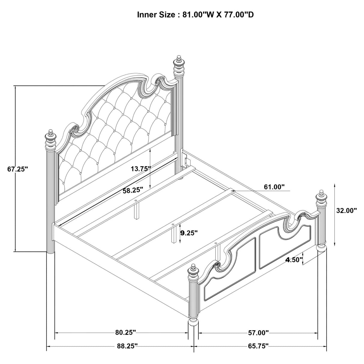 Celina Black/Beige 5-Piece Queen Bedroom Set with Upholstered Headboard from Coaster - Luna Furniture