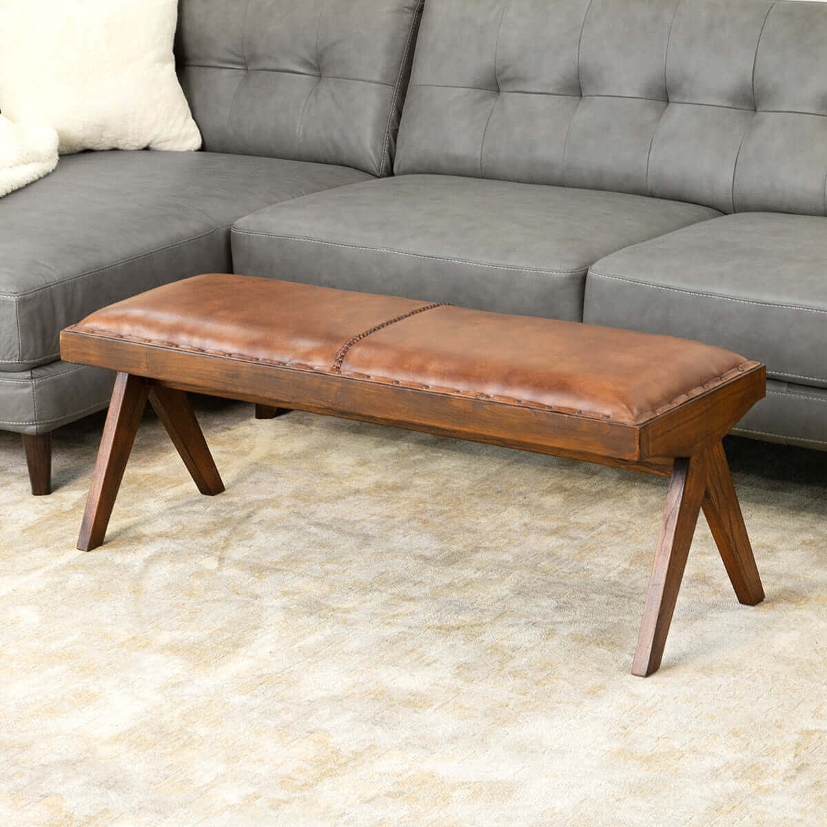 Chad Leather Bench - AFC00212 - Luna Furniture