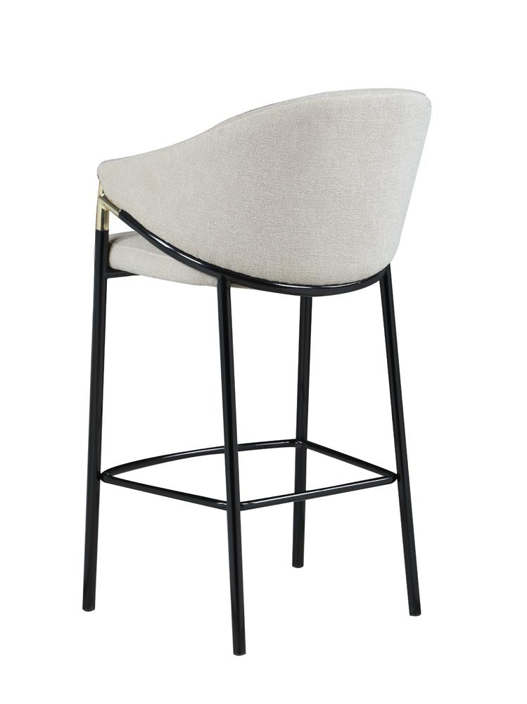 Chadwick Sloped Arm Bar Stools Beige and Glossy Black (Set of 2) - 183437 - Luna Furniture