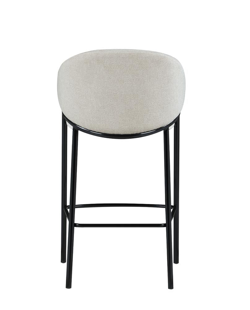 Chadwick Sloped Arm Bar Stools Beige and Glossy Black (Set of 2) - 183437 - Luna Furniture