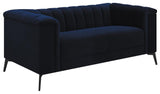 Chalet Tuxedo Arm Loveseat Blue from Coaster - Luna Furniture