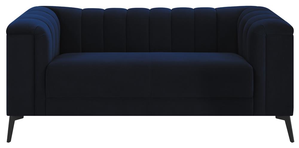 Chalet Tuxedo Arm Loveseat Blue from Coaster - Luna Furniture