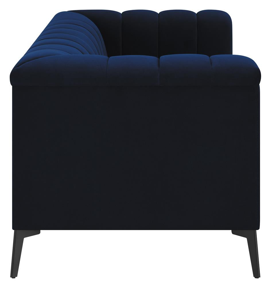 Chalet Tuxedo Arm Loveseat Blue from Coaster - Luna Furniture