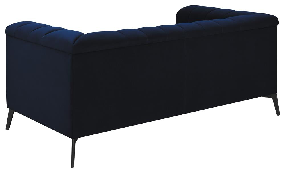 Chalet Tuxedo Arm Loveseat Blue from Coaster - Luna Furniture