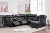 Champion Black Reclining Sectional - Champion Black - Luna Furniture