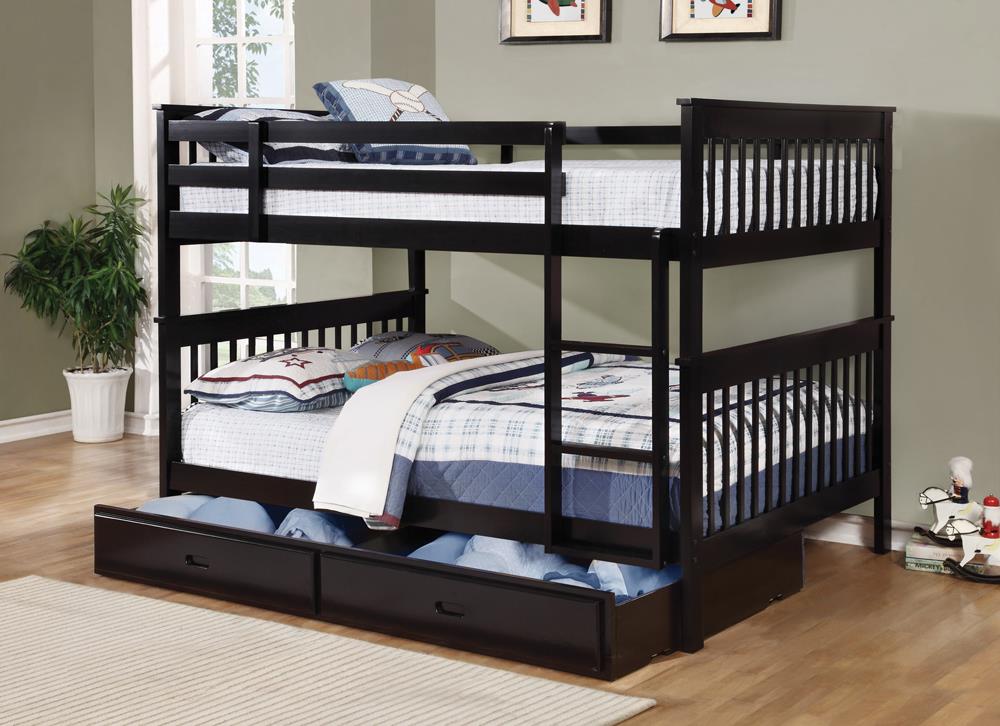 Chapman Full Over Full Bunk Bed Black from Coaster - Luna Furniture