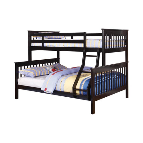 Chapman Twin Over Full Bunk Bed Black from Coaster - Luna Furniture