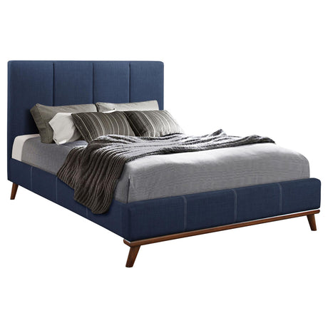 Charity Full Upholstered Bed Blue - 300626F - Luna Furniture