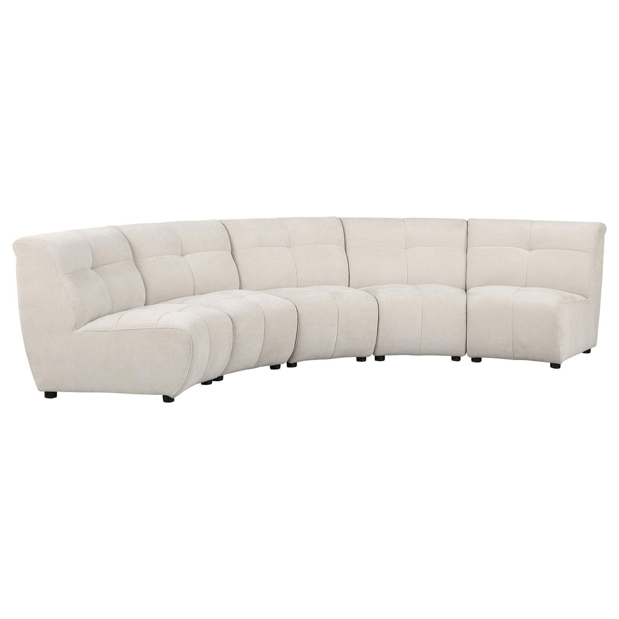 Charlotte 5-piece Upholstered Curved Modular Sectional Sofa Ivory from Coaster - Luna Furniture