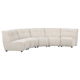 Charlotte 5-piece Upholstered Curved Modular Sectional Sofa Ivory from Coaster - Luna Furniture