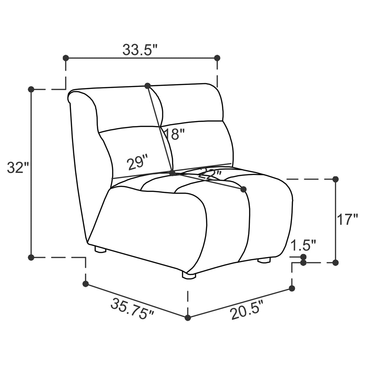 Charlotte 5-piece Upholstered Curved Modular Sectional Sofa Ivory from Coaster - Luna Furniture