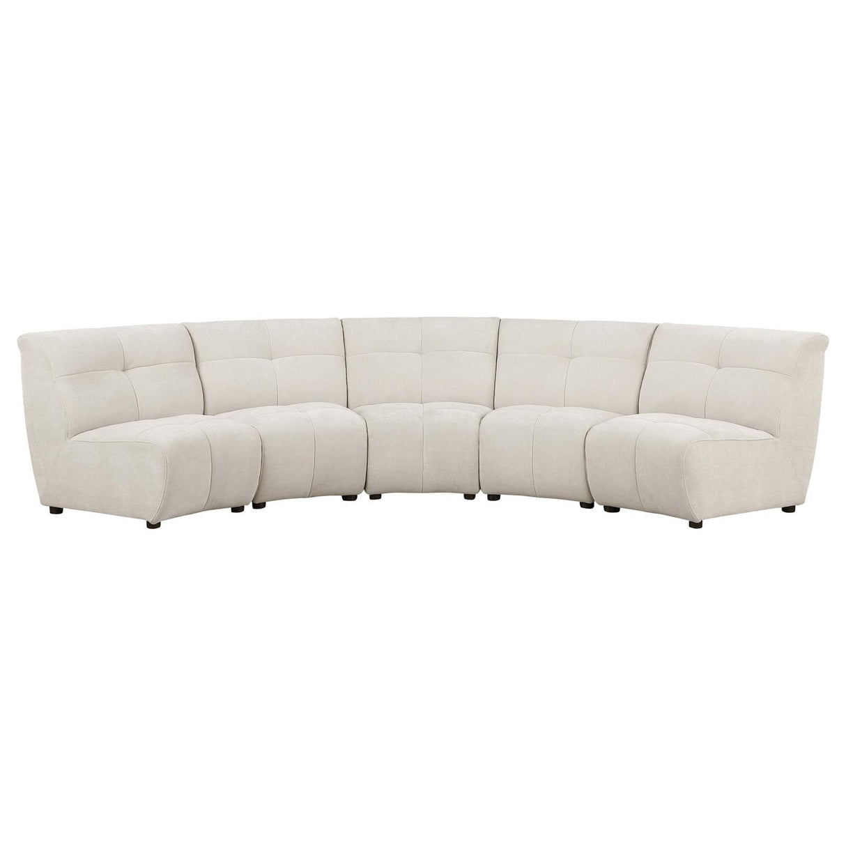 Charlotte 5-piece Upholstered Curved Modular Sectional Sofa Ivory from Coaster - Luna Furniture