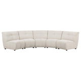 Charlotte 5-piece Upholstered Curved Modular Sectional Sofa Ivory from Coaster - Luna Furniture