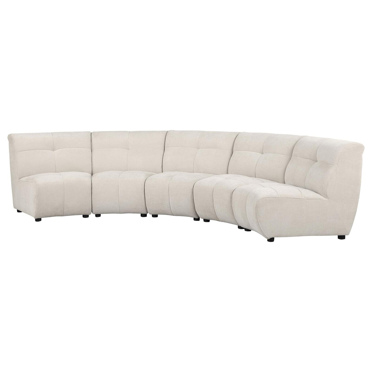 Charlotte 5-piece Upholstered Curved Modular Sectional Sofa Ivory from Coaster - Luna Furniture