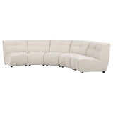 Charlotte 5-piece Upholstered Curved Modular Sectional Sofa Ivory from Coaster - Luna Furniture