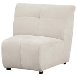 Charlotte Upholstered Curved Armless Chair Ivory - 551300AC - Luna Furniture