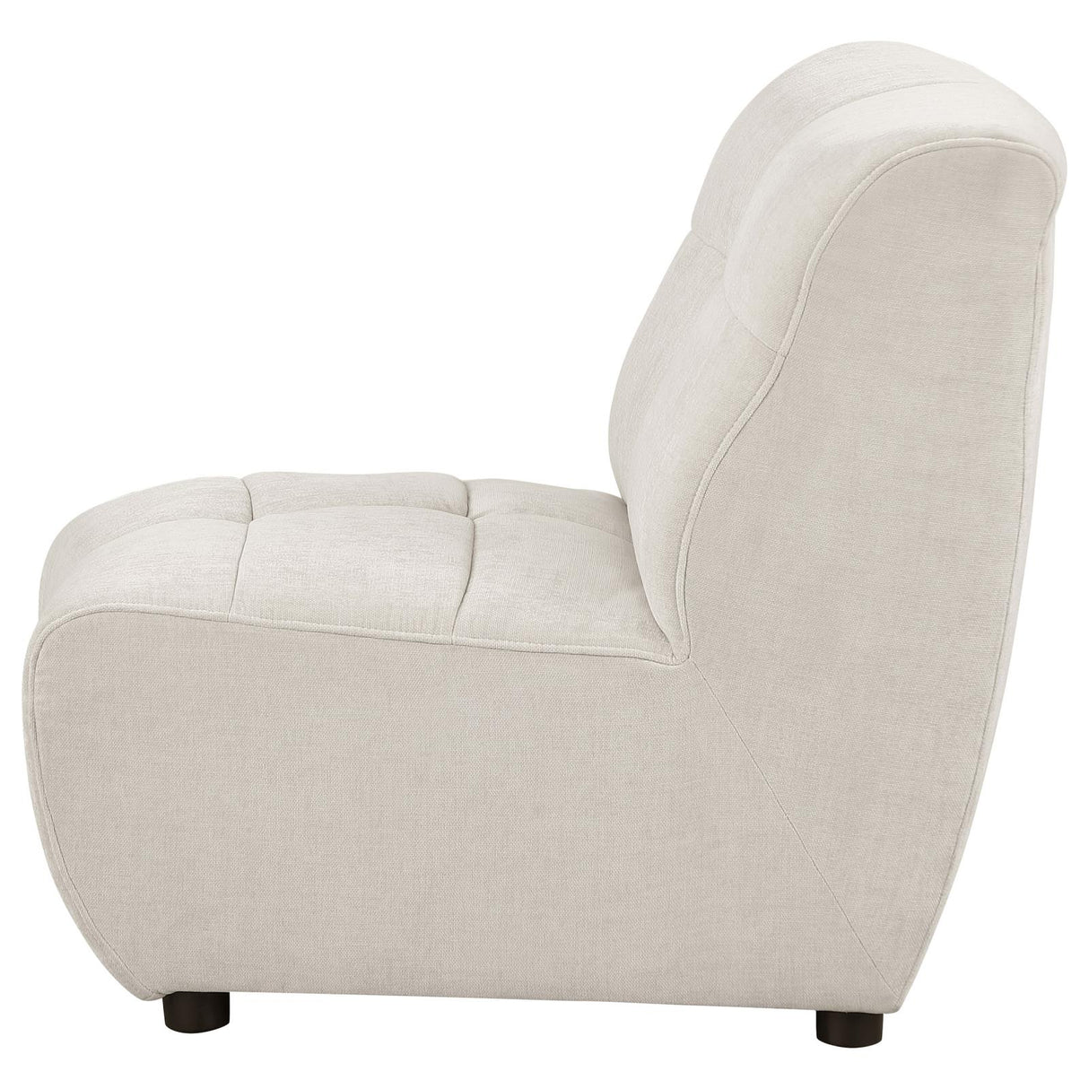 Charlotte Upholstered Curved Armless Chair Ivory - 551300AC - Luna Furniture