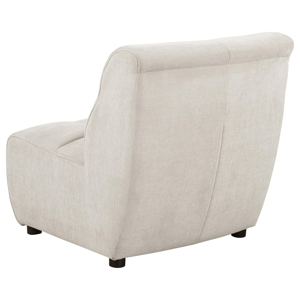 Charlotte Upholstered Curved Armless Chair Ivory - 551300AC - Luna Furniture