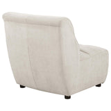 Charlotte Upholstered Curved Armless Chair Ivory - 551300AC - Luna Furniture