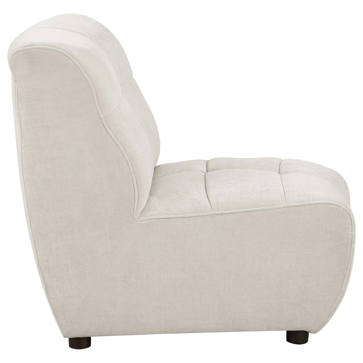 Charlotte Upholstered Curved Armless Chair Ivory - 551300AC - Luna Furniture