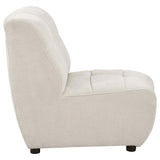 Charlotte Upholstered Curved Armless Chair Ivory - 551300AC - Luna Furniture