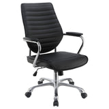 Chase Black/Chrome High Back Office Chair from Coaster - Luna Furniture