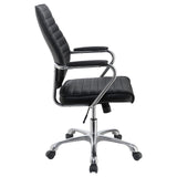 Chase Black/Chrome High Back Office Chair from Coaster - Luna Furniture