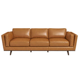 Chase Mid Century Modern Tan Genuine Leather Sofa - AFC00016 - Luna Furniture