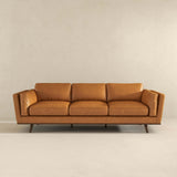 Chase Mid Century Modern Tan Genuine Leather Sofa - AFC00016 - Luna Furniture