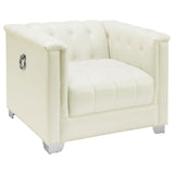 Chaviano 4-piece Upholstered Tufted Sofa Set Pearl White from Coaster - Luna Furniture