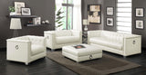 Chaviano Tufted Upholstered Chair Pearl White - 505393 - Luna Furniture