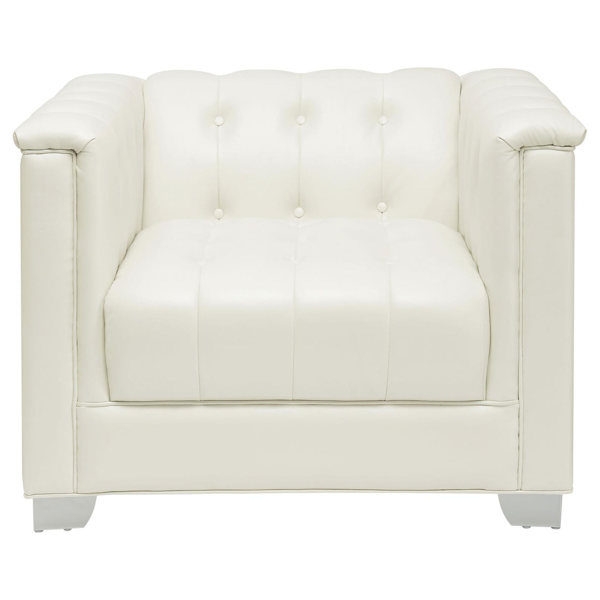 Chaviano Tufted Upholstered Chair Pearl White - 505393 - Luna Furniture