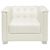 Chaviano Tufted Upholstered Chair Pearl White - 505393 - Luna Furniture